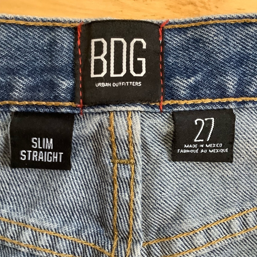 URBAN OUTFITTERS BDG Slim Straight Jeans High Rise Blue Cotton 27 - Picture 10 of 13